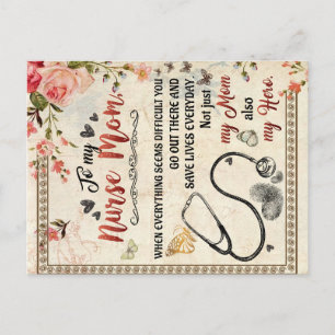 Aan mijn verpleegster mam Gift, Floral Love Letter Briefkaart