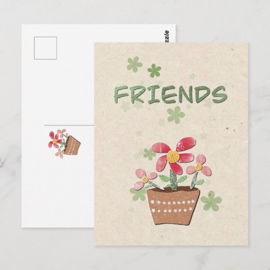 Aan mijn vrienden dankjewel briefkaart (Voorkant / Achterkant)