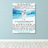 Aan mijn vrouw Beach Gift, vrouw Birthday, paarse  Canvas Afdruk (Insitu (Houten vloer))