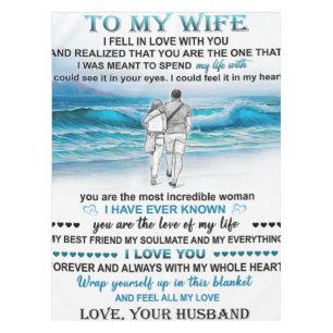 Aan mijn vrouw Beach Gift, vrouw Birthday, paarse Tafelkleed