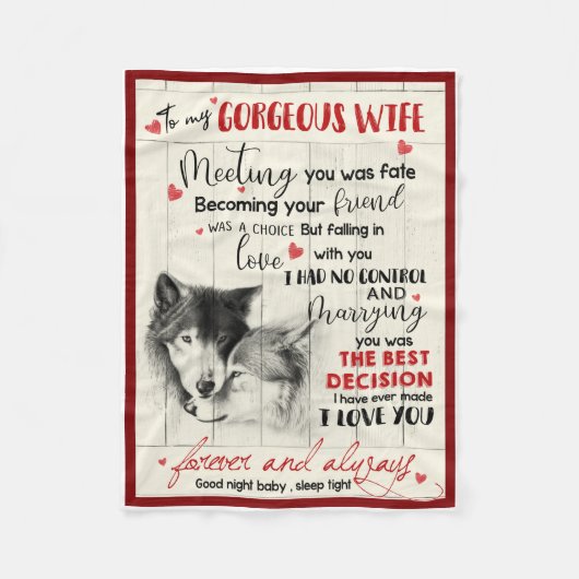 Aan mijn vrouw Blanket Fleece Deken (Voorkant)