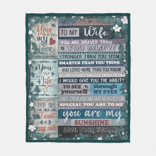 Aan mijn vrouw Blanket, liefdesbank, hart Fleece Deken (Voorkant)