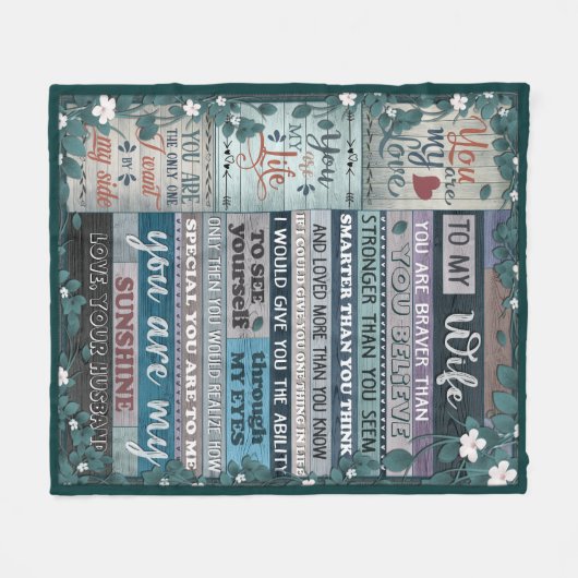 Aan mijn vrouw Blanket, liefdesbank, hart Fleece Deken (Voorkant (Horizontaal))