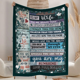 Aan mijn vrouw Blanket, liefdesbank, hart Fleece Deken