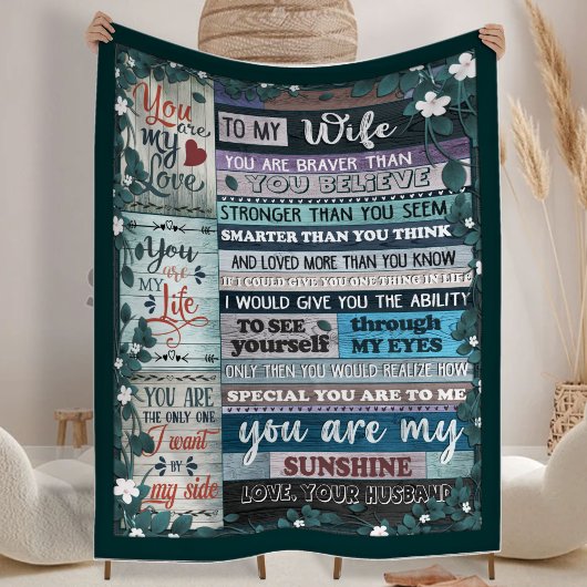 Aan mijn vrouw Blanket, liefdesbank, hart Fleece Deken