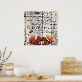 Aan mijn vrouw brief | Cute Gift voor uw vrouw Poster (Keuken)