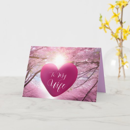 Aan mijn vrouw | Elegant Chic Heart Card Kaart (Gele Bloem)
