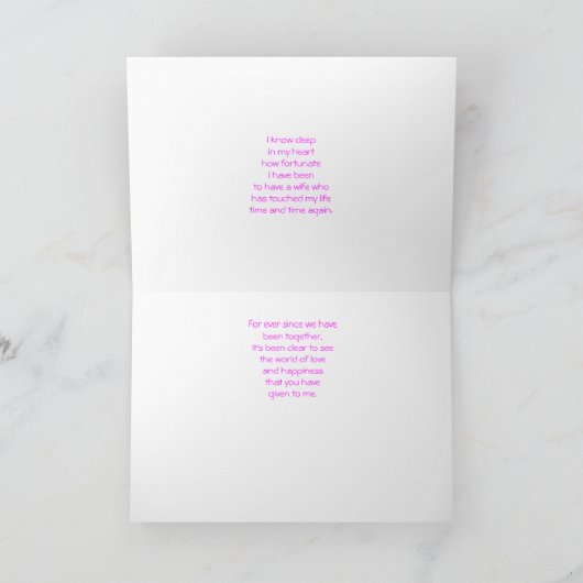 aan mijn vrouw feestdagen kaart (Binnen)