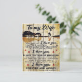 Aan mijn vrouw Gift | Brief aan mijn man | Kaart (Staand voorkant)