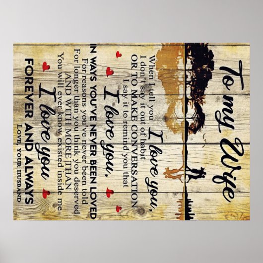 Aan mijn vrouw Gift | Brief aan mijn man | Poster (Voorkant)