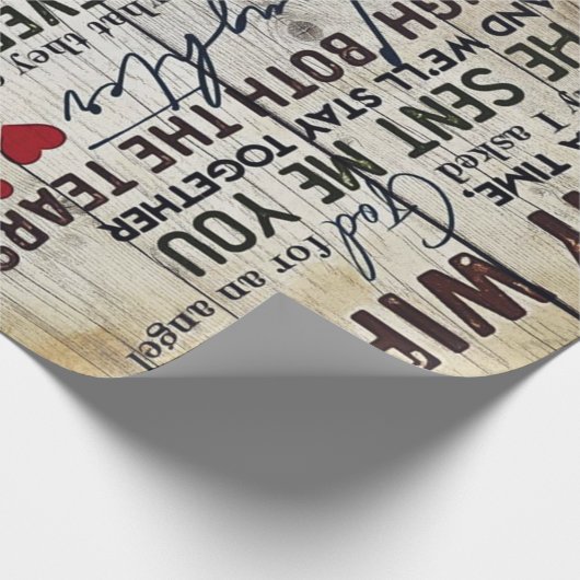 Aan mijn vrouw Gift | Vakantiegeld van de vakantie Cadeaupapier (Hoek)