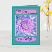 Aan mijn vrouw Happy 50th Jubileum V2 Kaart (Gele Bloem)