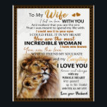 Aan mijn vrouw Lion Gift, Love Wife Birthday Gift  Poster<br><div class="desc">Aan mijn vrouw Lion Gift,  Love Wife Birthday Gift Idee</div>