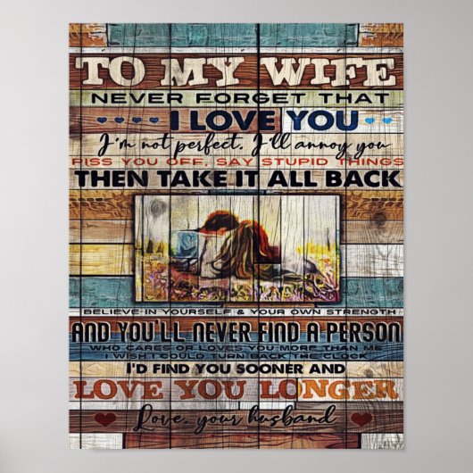 Aan mijn vrouw, moeder Birthday Gift Letter, Poster (Voorkant)