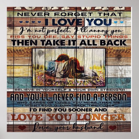 Aan mijn vrouw, moeder Birthday Gift Letter, Poster (Voorkant)