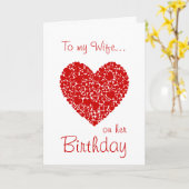 Aan mijn vrouw op haar verjaardag - Red Hearts Rom Kaart (Gele Bloem)