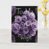 Aan mijn vrouw Paarse Rozen blij Jubileum Kaart (Gele Bloem)