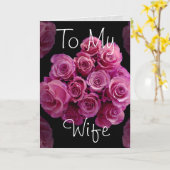 Aan mijn vrouw Pink Roses Happy Jubileum Kaart (Gele Bloem)