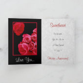 Aan mijn vrouw Red Roses Happy Jubileum Kaart (Binnen)