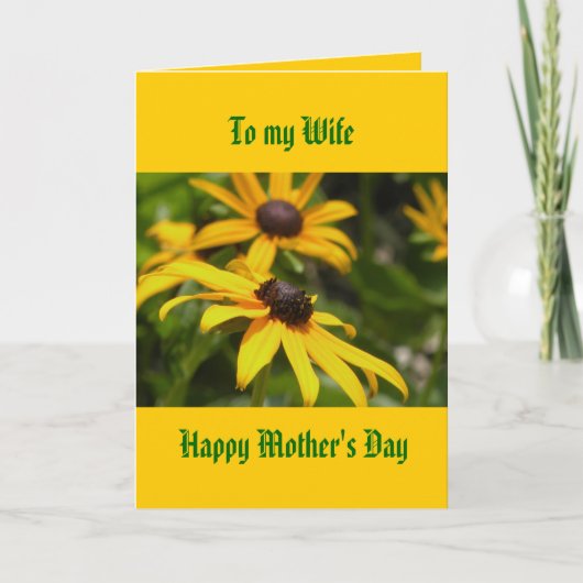 Aan mijn vrouw, vrolijke Moederdag Kaart (Voorkant)