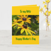 Aan mijn vrouw, vrolijke Moederdag Kaart (Gele Bloem)