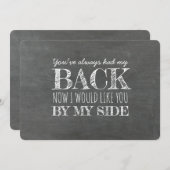 Aan mijn zijde grappig bruidsmeisje voorstel kaart (Voorkant / Achterkant)