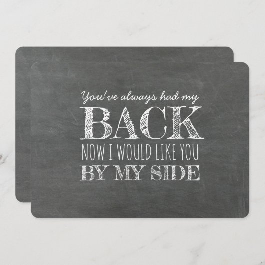 Aan mijn zijde grappig bruidsmeisje voorstel kaart (Voorkant / Achterkant)