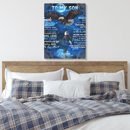 Aan mijn zoon Birthday Gift, cadeau aan mijn baby. Canvas Afdruk (Insitu (Slaapkamer))