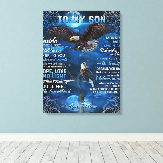 Aan mijn zoon Birthday Gift, cadeau aan mijn baby. Canvas Afdruk (Insitu (Houten vloer))