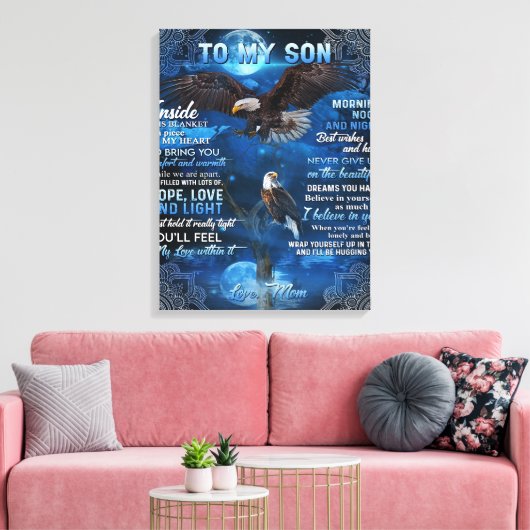 Aan mijn zoon Birthday Gift, cadeau aan mijn baby. Canvas Afdruk (Insitu (Woonkamer))