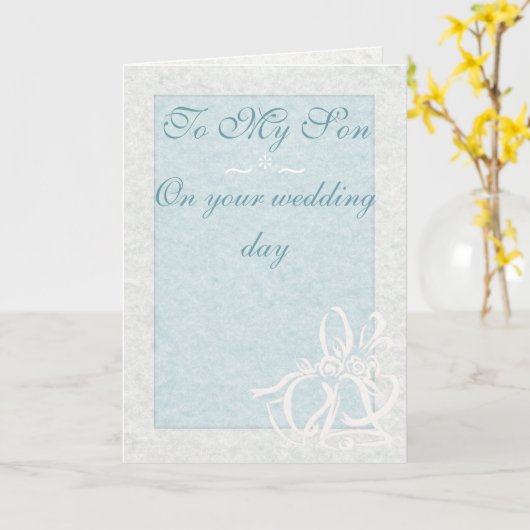 "Aan mijn zoon" bruiloft Kaart (Gele Bloem)