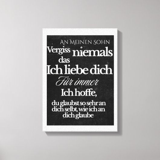 Aan mijn zoon canvas afdruk (Voorkant)
