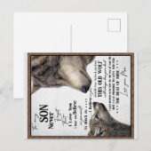 Aan mijn zoon Gift, mam en zoon, liefdesbrief aan  Briefkaart (Voorkant / Achterkant)