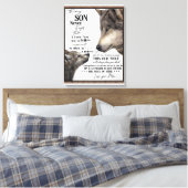 Aan mijn zoon Gift, mam en zoon, liefdesbrief aan  Canvas Afdruk (Insitu (Slaapkamer))