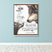 Aan mijn zoon Gift, mam en zoon, liefdesbrief aan  Canvas Afdruk (Insitu (Houten vloer))