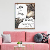 Aan mijn zoon Gift, mam en zoon, liefdesbrief aan  Canvas Afdruk (Insitu (Woonkamer))