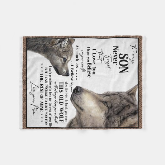 Aan mijn zoon Gift, mam en zoon, liefdesbrief aan  Fleece Deken (Voorkant (Horizontaal))