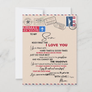 Aan mijn zoon Gift, mam en zoon, liefdesbrief aan  Kaart