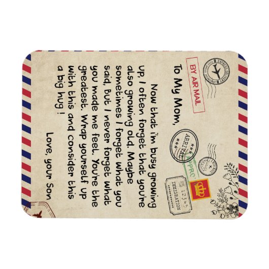 Aan mijn zoon Gift, mam en zoon, liefdesbrief aan  Magneet (Horizontaal)