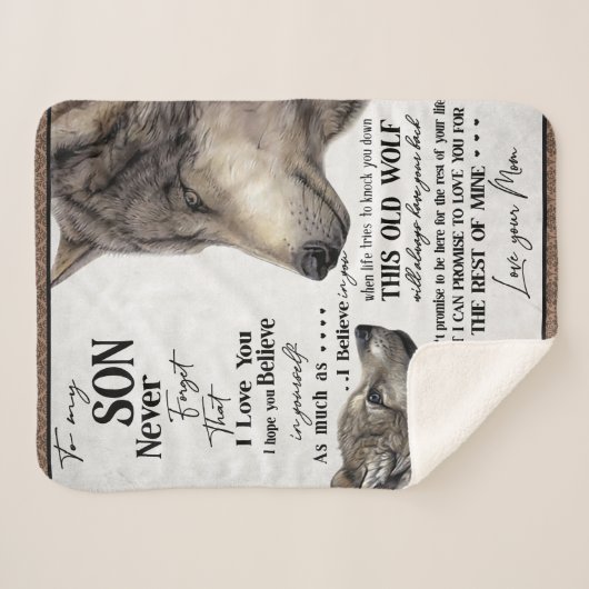 Aan mijn zoon Gift, mam en zoon, liefdesbrief aan  Sherpa Deken (Voorkant (horizontaal))