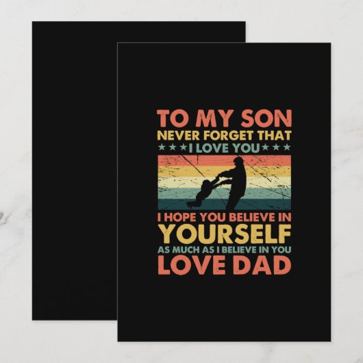 aan mijn zoon - krijg nooit dat ik van je hou als  feestdagenkaart (Voorkant / Achterkant)