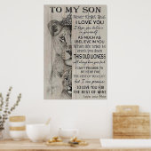 aan mijn zoon, moederdag cadeaus, liefdesmoeder poster (Keuken)