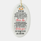 Aan Mijn Zoon Van Pap of Mam met Douanenaam Keramisch Ornament (Rechts)