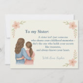 Aan mijn zus – gepersonaliseerde foto-uitnodiging kaart (Voorkant)