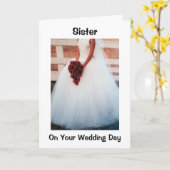 AAN MIJN ZUS OP HAAR TROUWDAG - BRUIDSFOTO KAART (Gele Bloem)