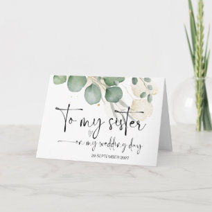Aan mijn zus op huwelijksdag Dank u bruid bruidego Kaart