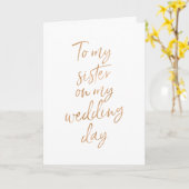 Aan mijn zus op mijn bruiloft | Stijlvol koper Kaart (Gele Bloem)