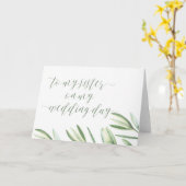 Aan mijn zus op mijn trouwdag Kaart (Gele Bloem)