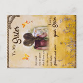 Aan mijn zuster Gift, Butterfly Lovers, Floral Sib Aankondigingskaart (Voorkant)