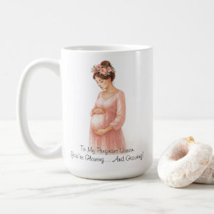 Aan mijn zwangere koningin - Elegante bloemenzwang Koffiemok